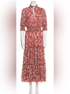 Alexis Coral Floral Tiered Maxi Dress